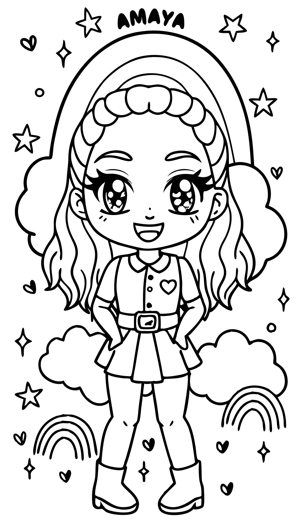 rainbow high coloring pages amaya